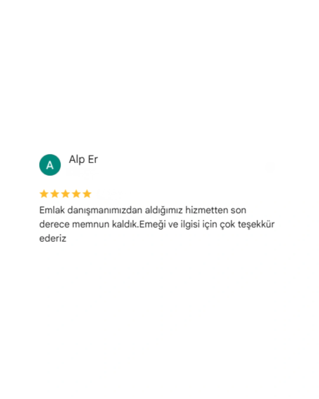 REBOSS Gayrimenkul Google Yorumları