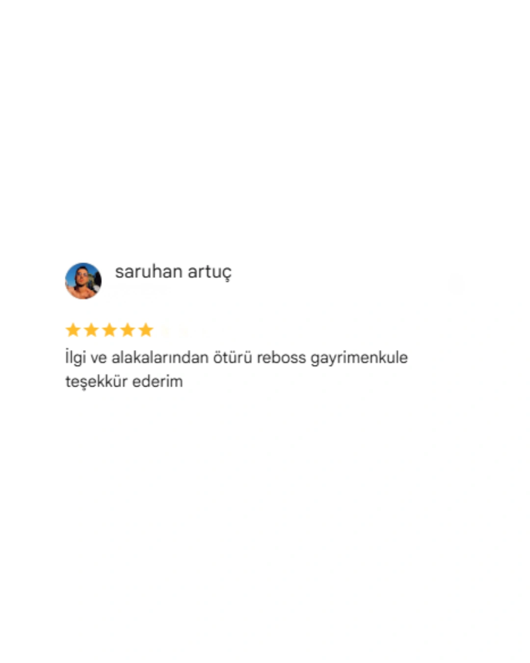 REBOSS Gayrimenkul Google Yorumları